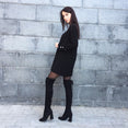 Flock Leather Women Over The Knee Boots