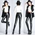 Leather Women Velvet Pants Warm Stretch