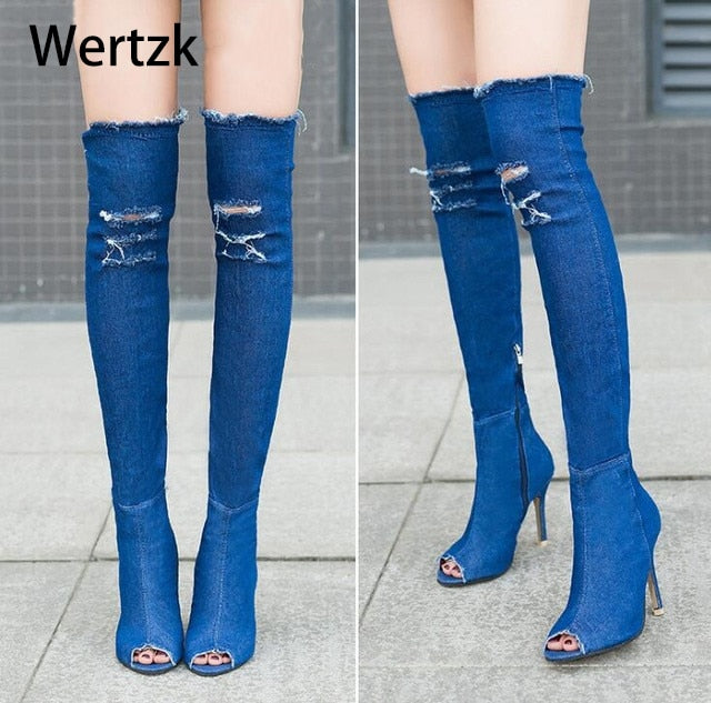 Winter Women High Heels jean boot