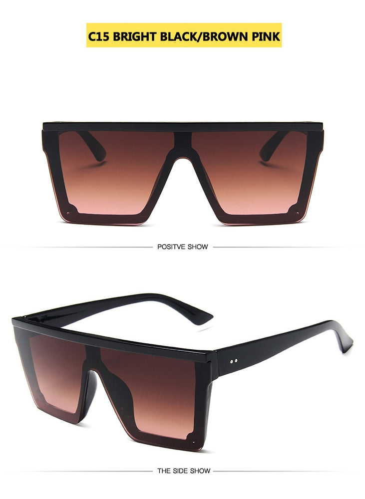 Flat Top Sunglasses Women Brand Designer Square Shades