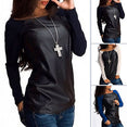 Leather Shirt Tops Ladies Casual