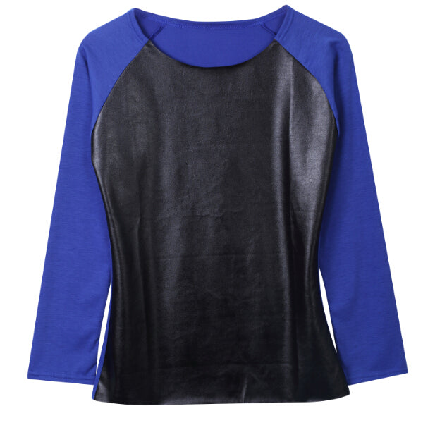 Leather Shirt Tops Ladies Casual