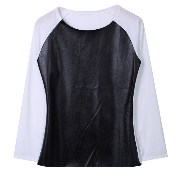 Leather Shirt Tops Ladies Casual