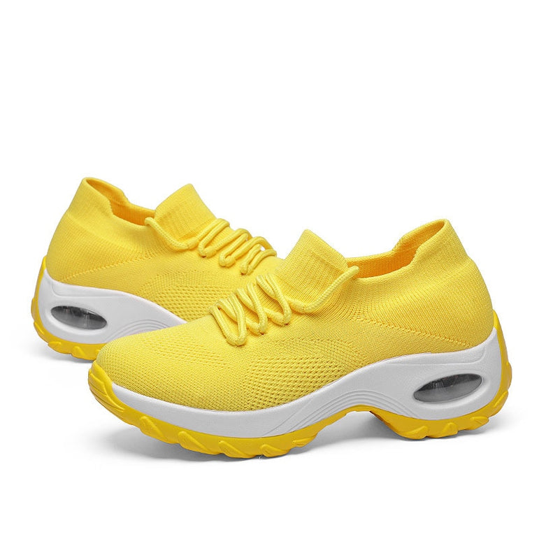 Wedges Shoes For Women Yellow Sneakers