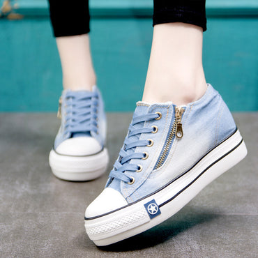 Tenis Feminino Comfy Canvas Shoes Ladies Lace Up Trainers