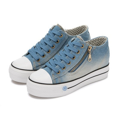 Tenis Feminino Comfy Canvas Shoes Ladies Lace Up Trainers