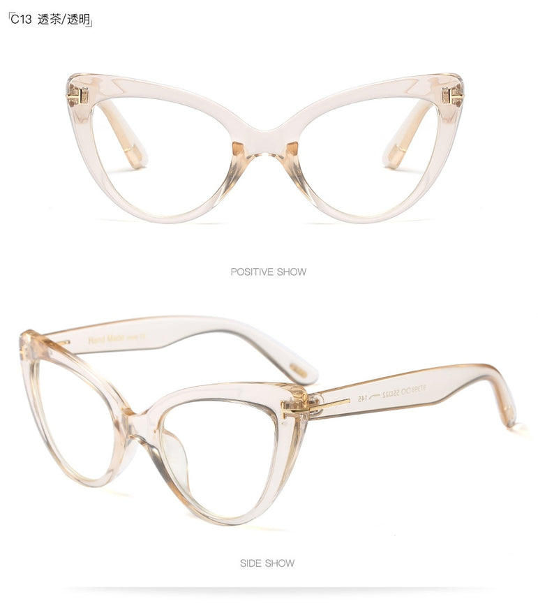 High Quality Transparent  Women Cat Eye Eyeglasses