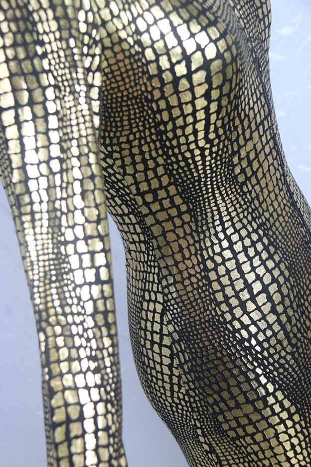 Leather Sexy Metal Snake Skin