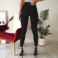 Legging pants women zipper fold pencil