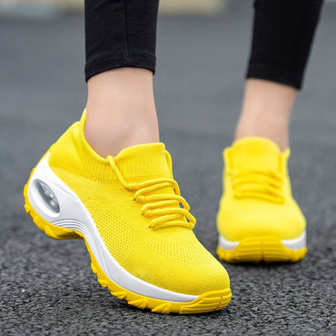 Wedges Shoes For Women Yellow Sneakers