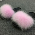 Hot Fur Slippers Women Fox Fluffy