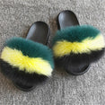 Hot Fur Slippers Women Fox Fluffy