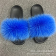 Hot Fur Slippers Women Fox Fluffy