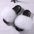 Hot Fur Slippers Women Fox Fluffy