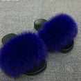 Hot Fur Slippers Women Fox Fluffy