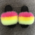 Hot Fur Slippers Women Fox Fluffy