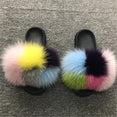 Hot Fur Slippers Women Fox Fluffy