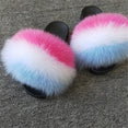 Hot Fur Slippers Women Fox Fluffy