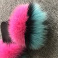 Hot Fur Slippers Women Fox Fluffy