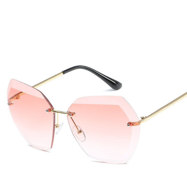 Luxury Rimless Sunglasses Oversized