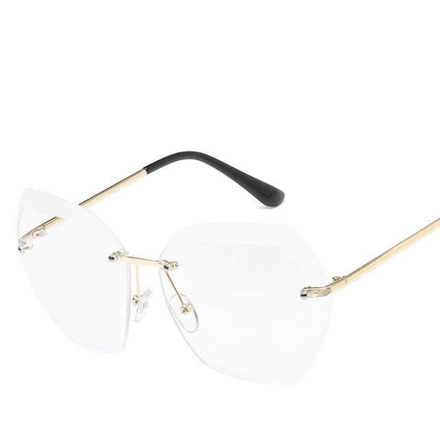 Luxury Rimless Sunglasses Oversized