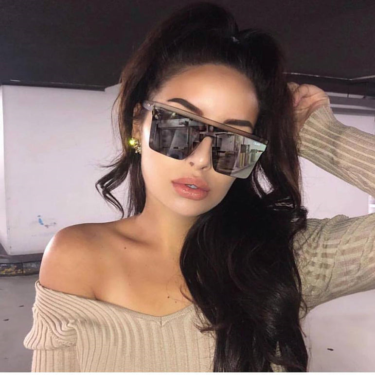 Flat Top Sunglasses Women Brand Designer Square Shades