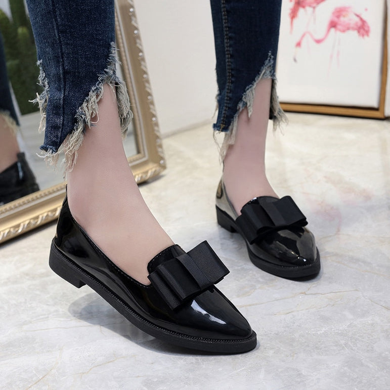 Women Pumps Fashion Shiny Leather