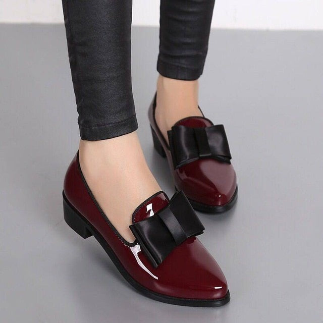 Women Pumps Fashion Shiny Leather