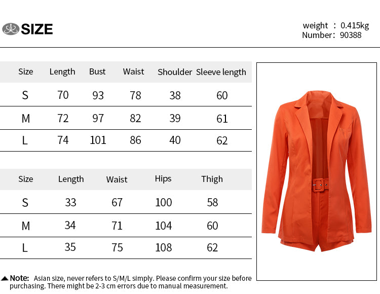 Women's clothing cardigan jacket shorts suit