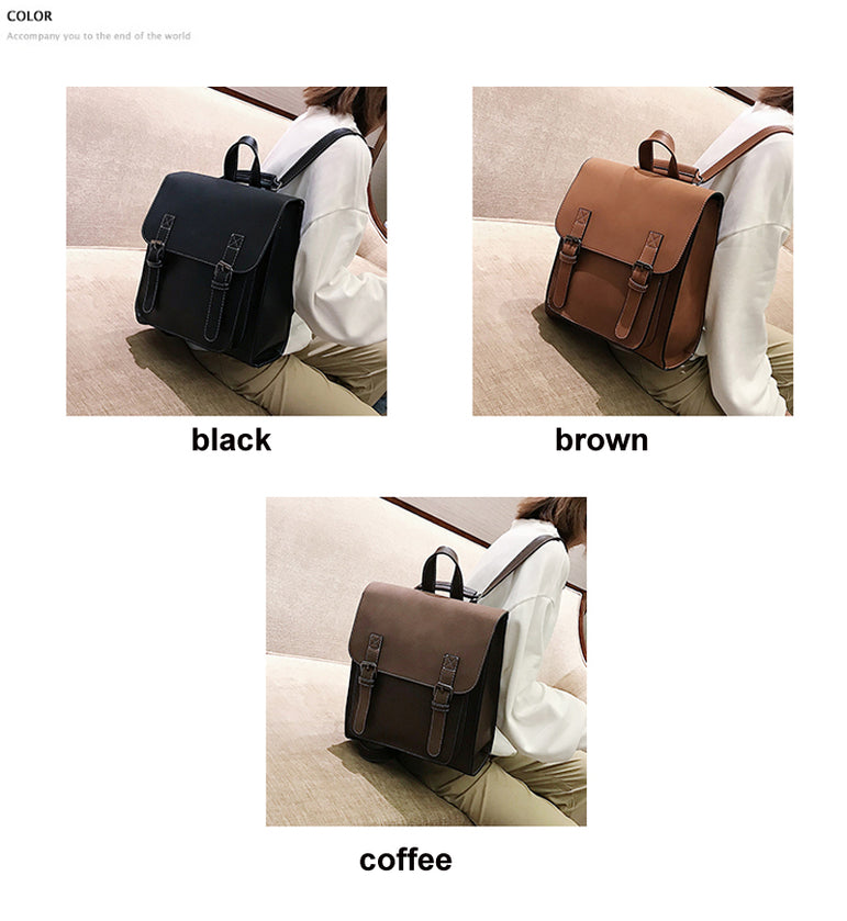 Fashion 2 PCS/SET Leather Women Backpacks