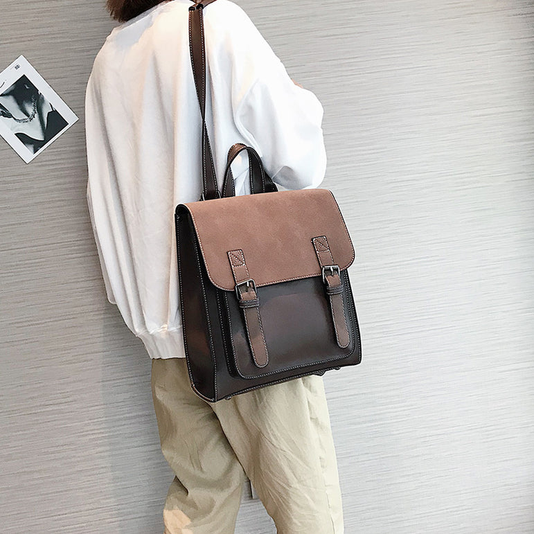 Fashion 2 PCS/SET Leather Women Backpacks