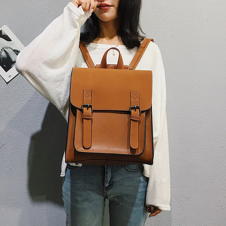 Fashion 2 PCS/SET Leather Women Backpacks