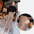 Leather Pants Women With Belt High Waisted