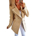 Autumn Winter Women Lapel Long Jacket