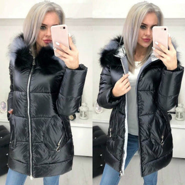 Fur Hooded Women Winter Coat