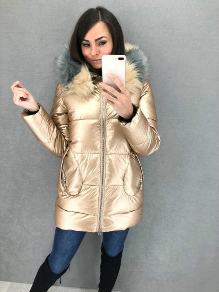 Fur Hooded Women Winter Coat