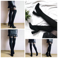 Flock Leather Women Over The Knee Boots