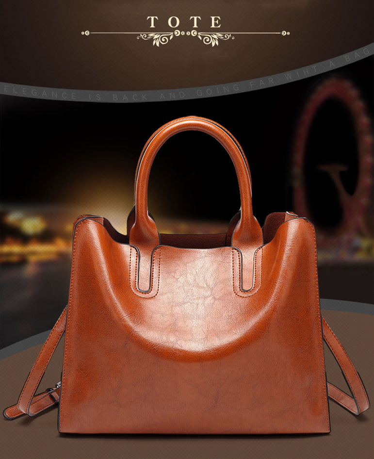 Leather Handbags Big Women Bag