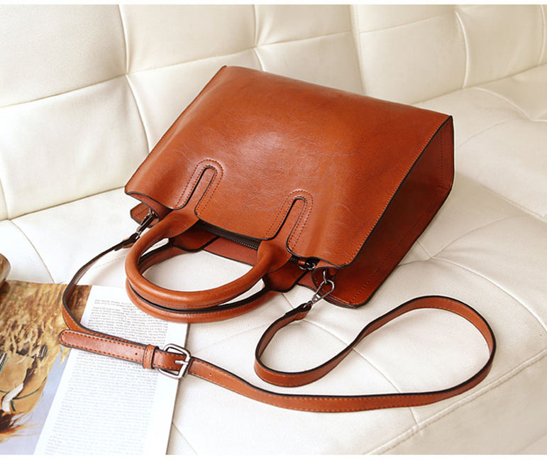 Leather Handbags Big Women Bag