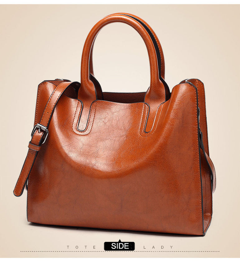 Leather Handbags Big Women Bag