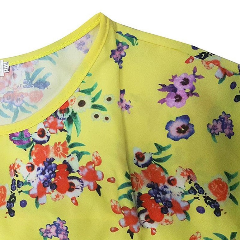 Large Size Casual Straight Floral Print Dress