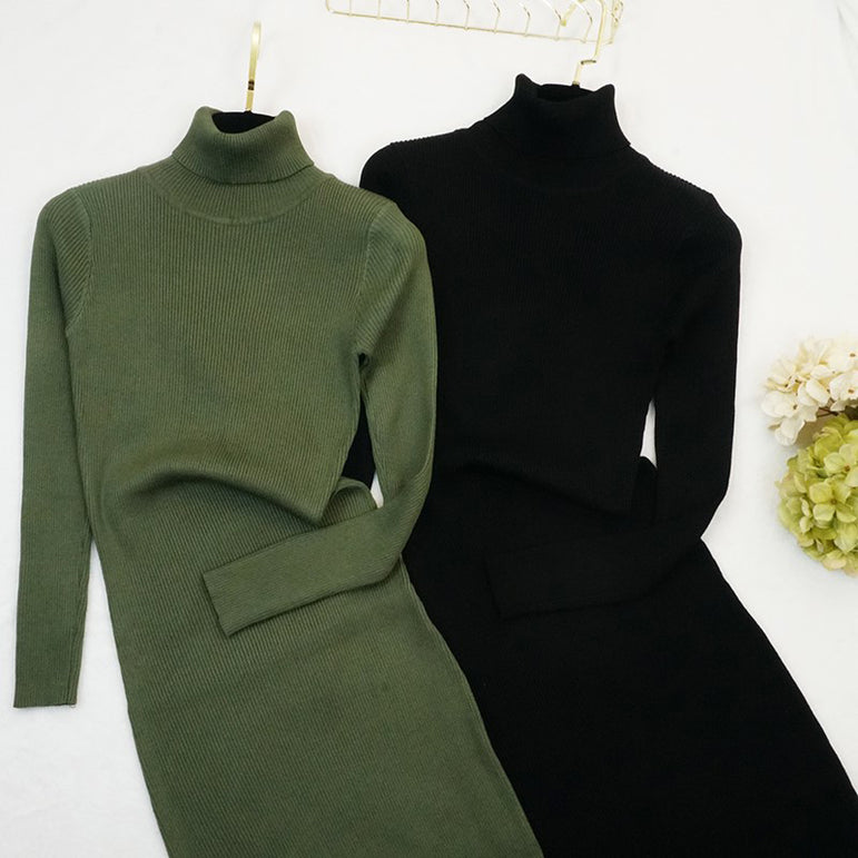 Autumn Winter Women Knitted Dress