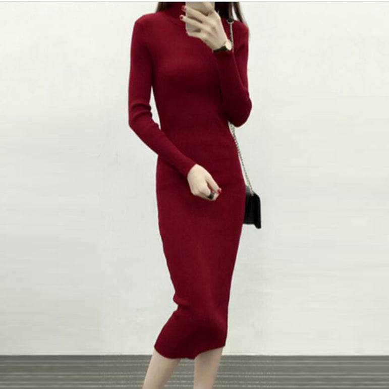 Autumn Winter Women Knitted Dress