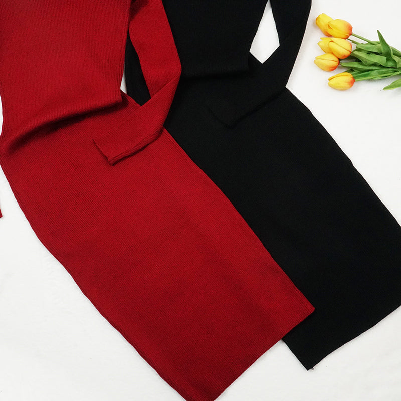 Autumn Winter Women Knitted Dress