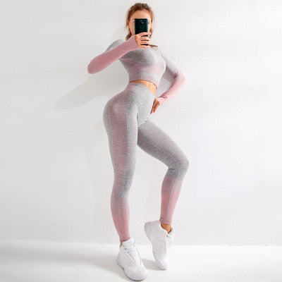 Yoga Legging set Seamless Long Sleeve