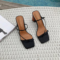 Cute Wood Heel Slipper Women's Sandals