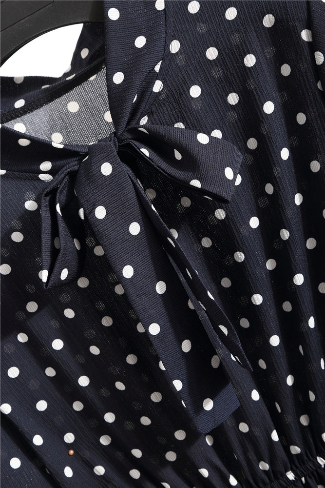 Office Polka Dot Vintage Women Dresss