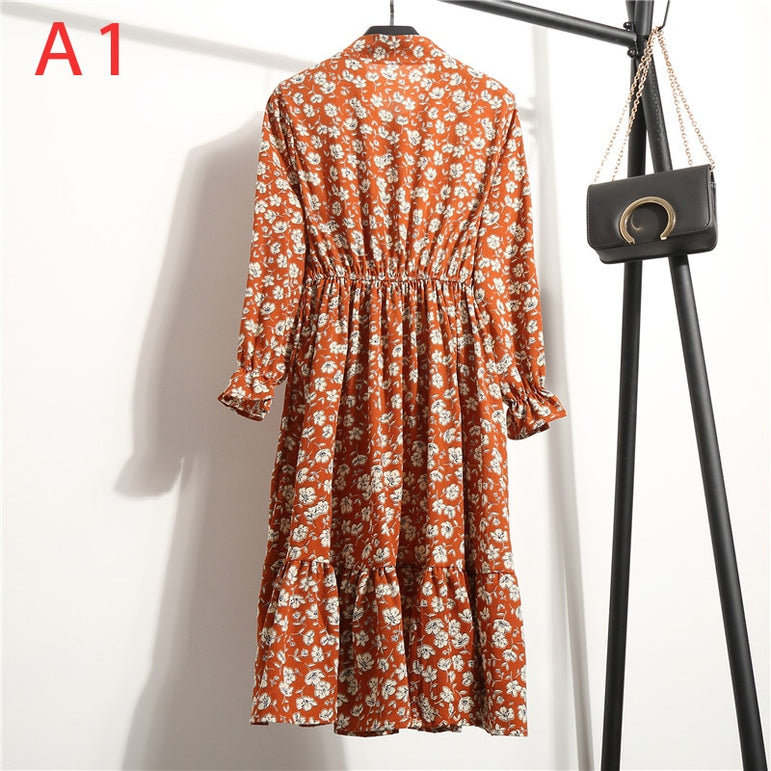 Office Polka Dot Vintage Women Dresss