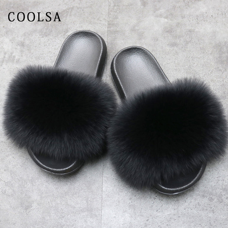 Flip Flop Women Fur Slipper