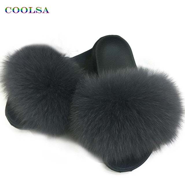 Flip Flop Women Fur Slipper